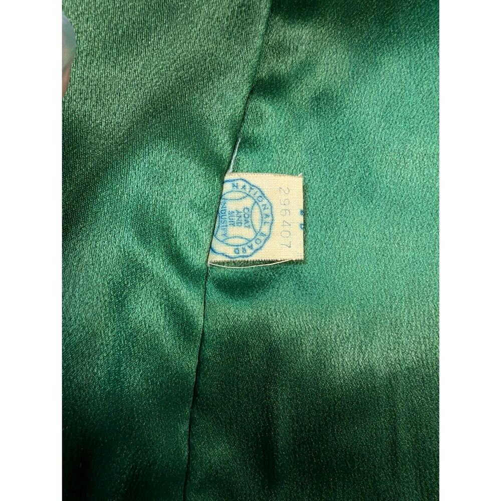 Vtg 1950s Kelly Green Boucle Wool Mink Fur Collar Button Up Swing Coat Sz M - Picture 6 of 7
